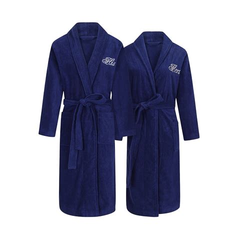 his and hers monogrammed bathrobes.